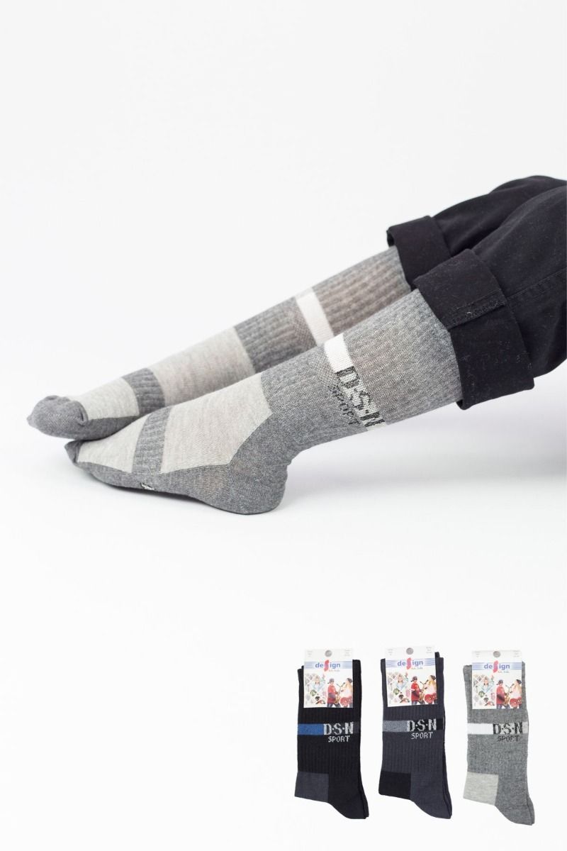 Αγορίστικες παιδικές κάλτσες 3 ζευγάρια αθλητικές με σχέδια