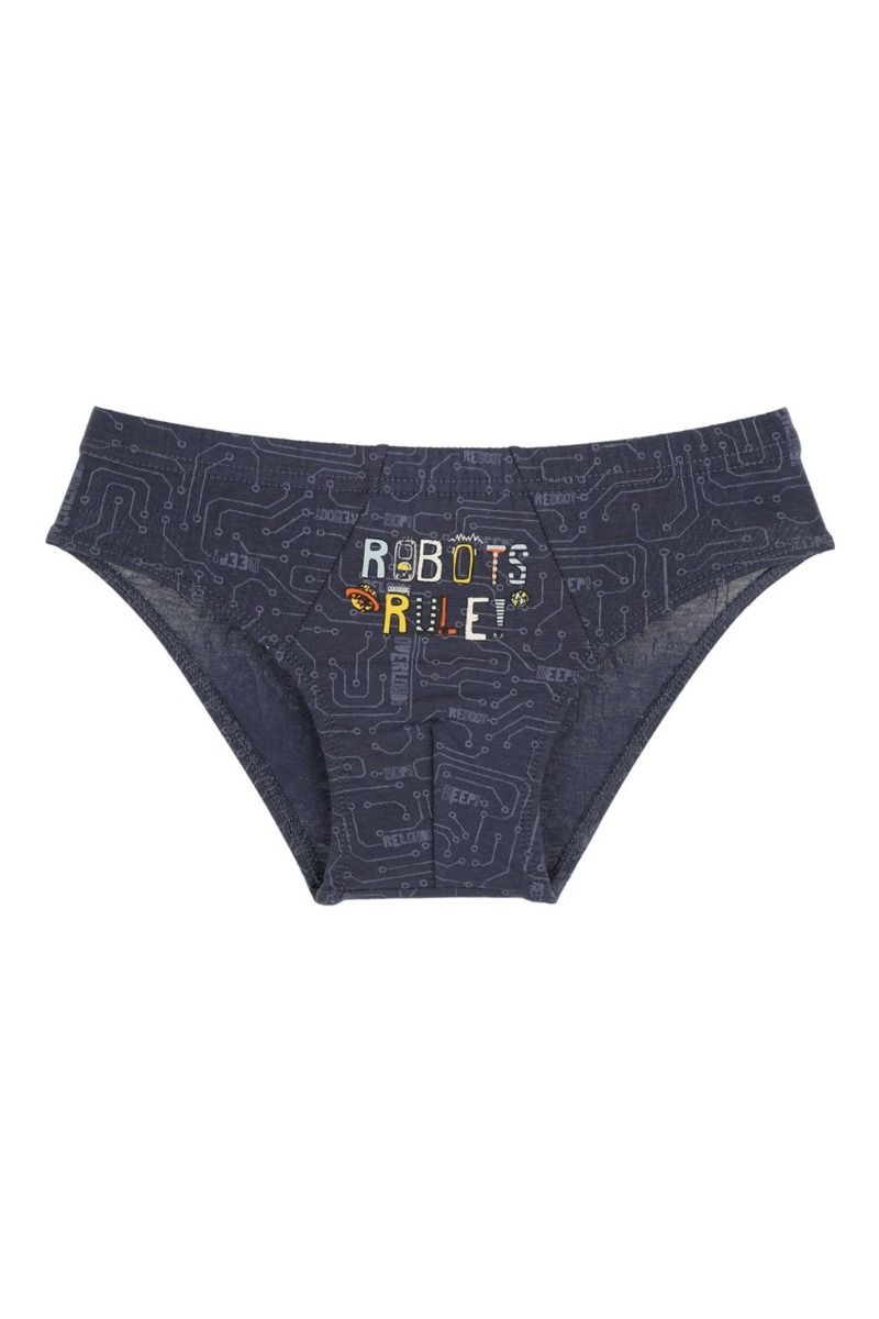 Παιδικά σλιπάκια για αγόρι βαμβακερά δύο τεμάχια σχέδιο ρομπότ