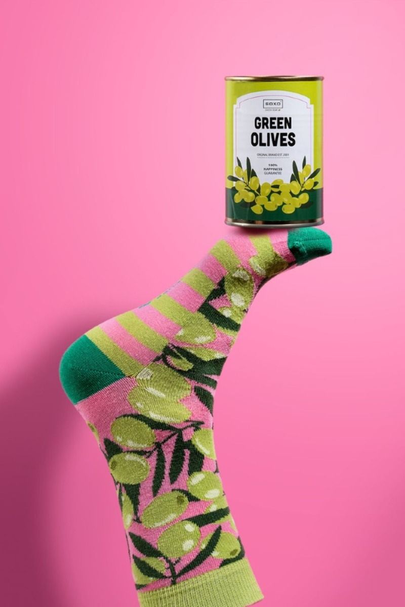 Γυναικείες fashion κάλτσες Soxo GREEN OLIVES