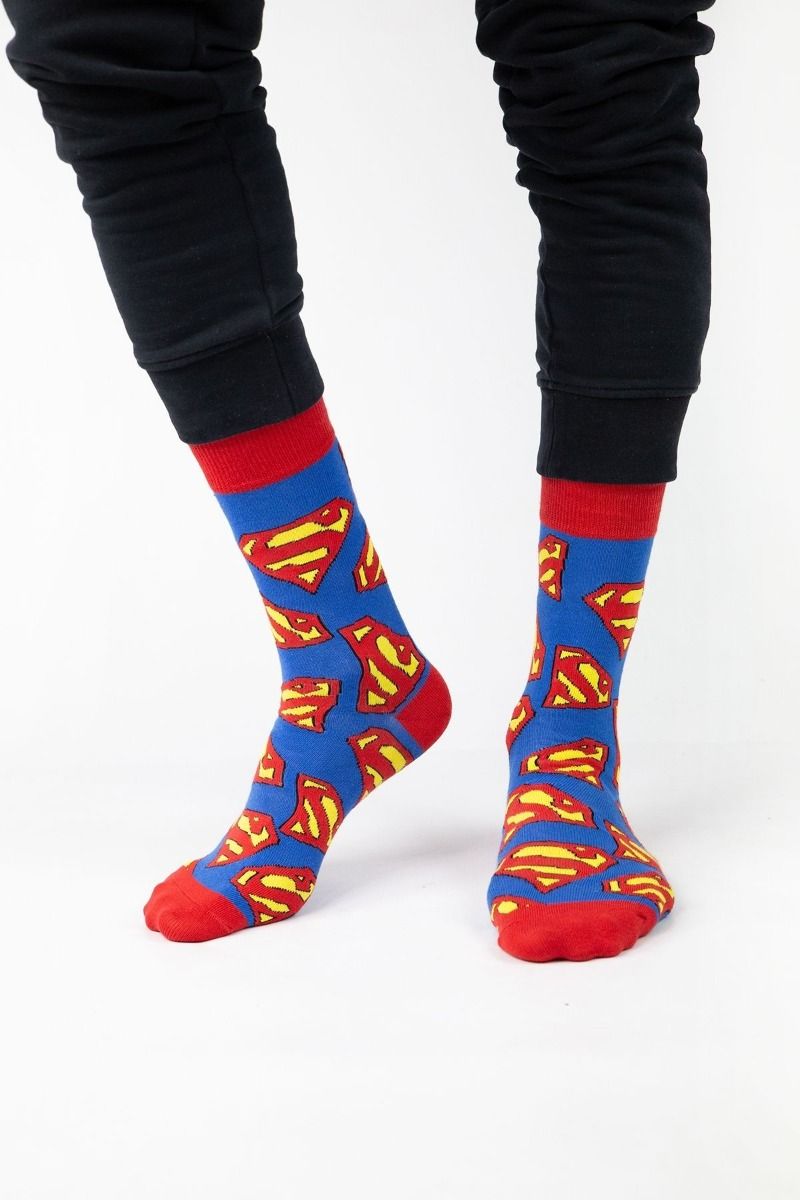 Ανδρικές Fashion Κάλτσες Warner Bros Superman Logos 4 ζευγάρια
