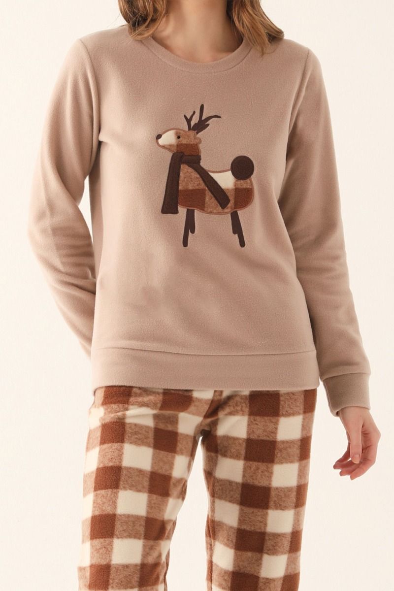 Πιτζάμα Fleece Μαμά και Κόρη "Arnetta" BROWN DEER