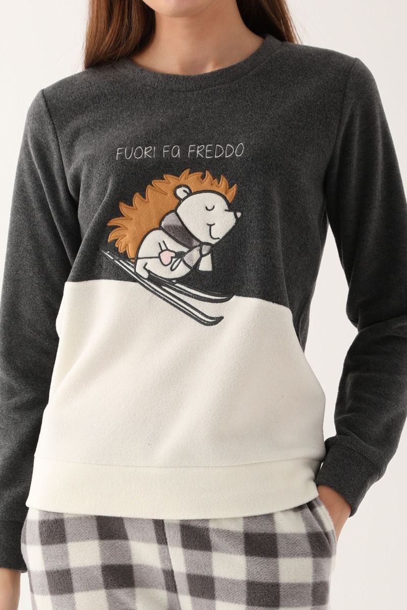 Πιτζάμα Fleece Μαμά και Κόρη "Arnetta" IT'S COLD OUTSIDE