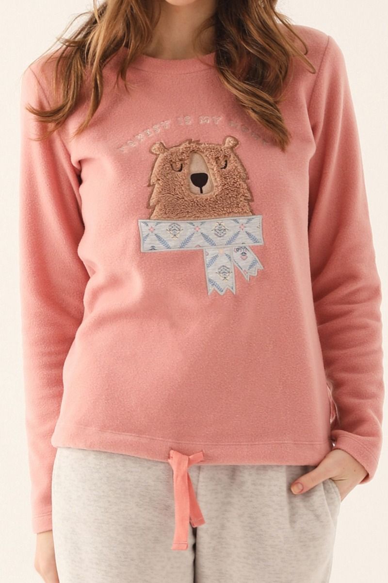 Πιτζάμα Fleece Μαμά και Κόρη "Arnetta" FOREST