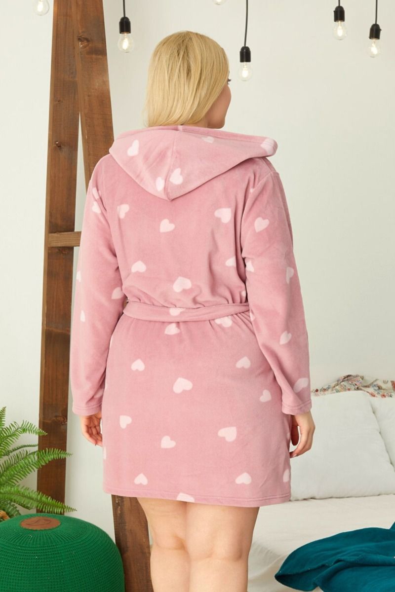 γυναικεια φλις ρομπα μεγαλα μεγεθη με καρδουλες και ζωνη