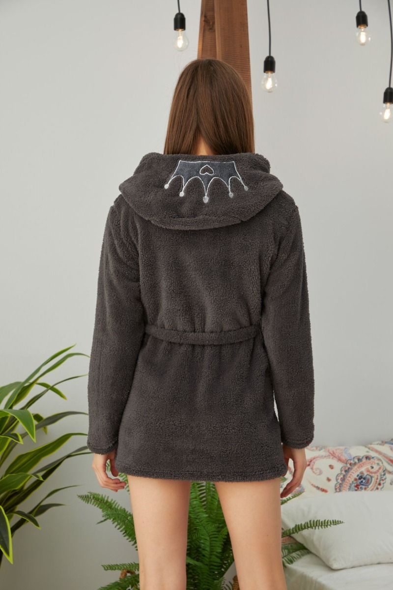 Ρόμπα Fleece "siyah inci" CROWN