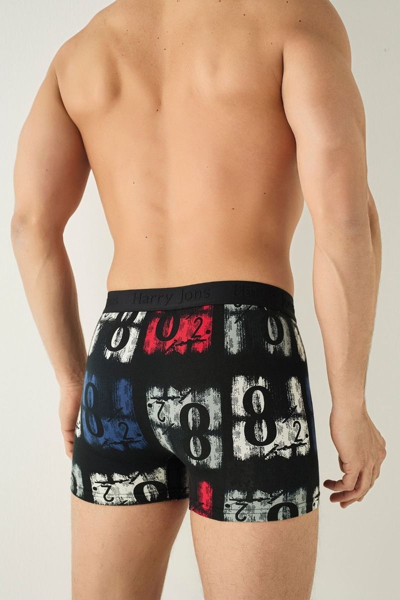 Ανδρικό μποξεράκι με σχέδιο σε μαύρο χρώμα