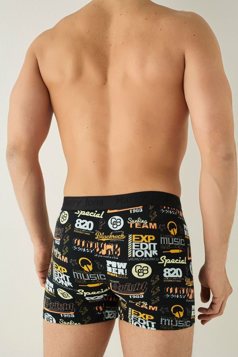 Ανδρικό μποξεράκι μαύρο χρώμα με σχέδια βαμβακερό