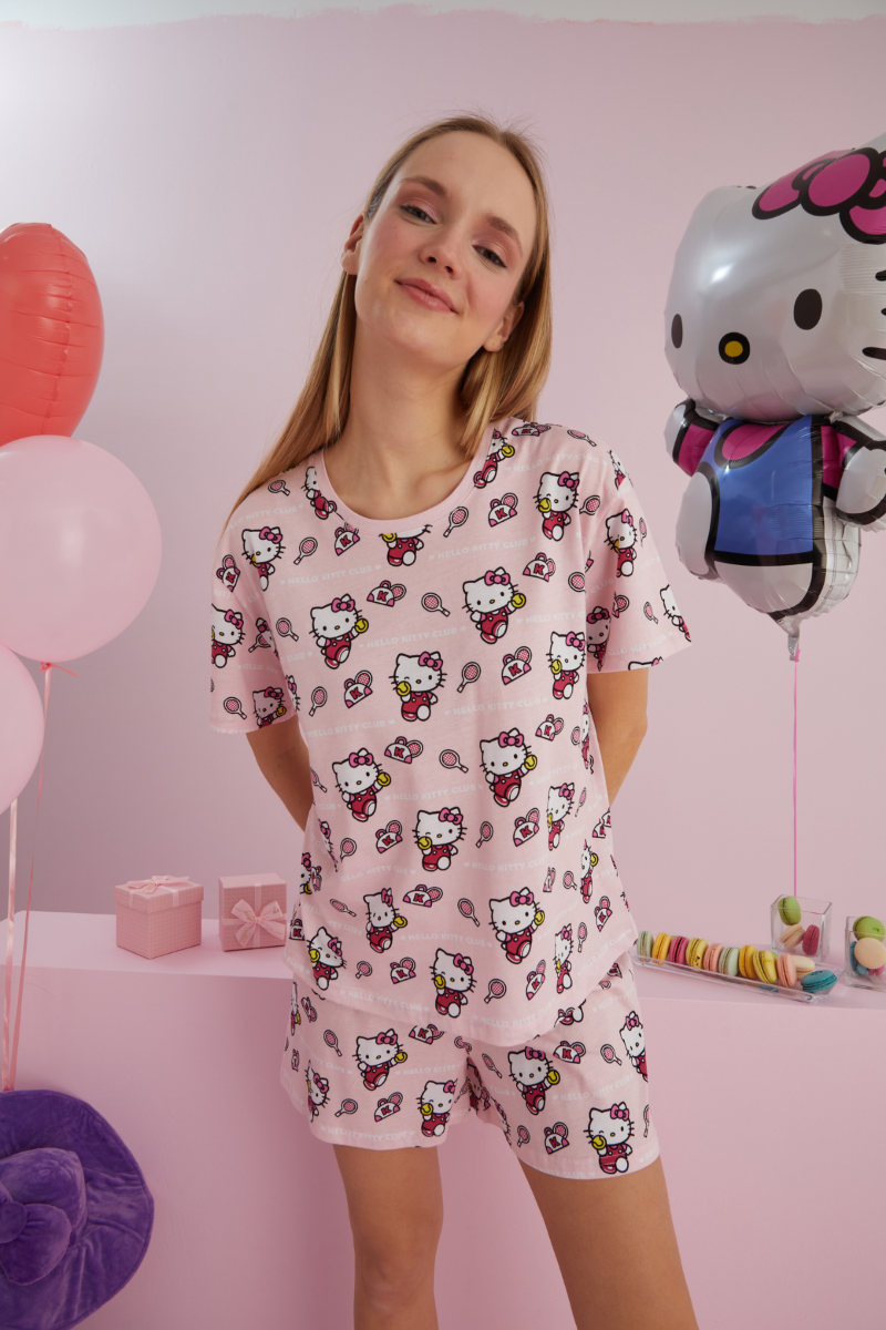 Πιτζάμα Σορτσάκι Μαμά και Κόρη "Hello Kitty" CLUB K