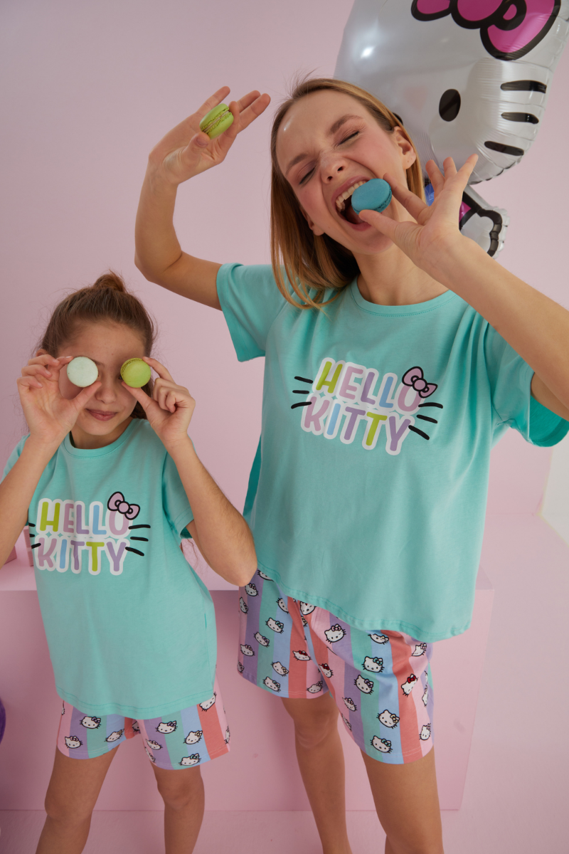 Πιτζάμα Σορτσάκι Μαμά και Κόρη "Hello Kitty" SUMMER