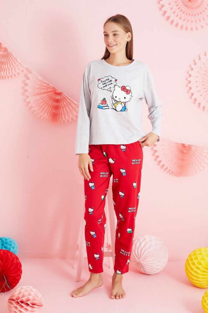 Γυναικεία Πιτζάμα με σχέδιο hello kitty μαμά και κόρη