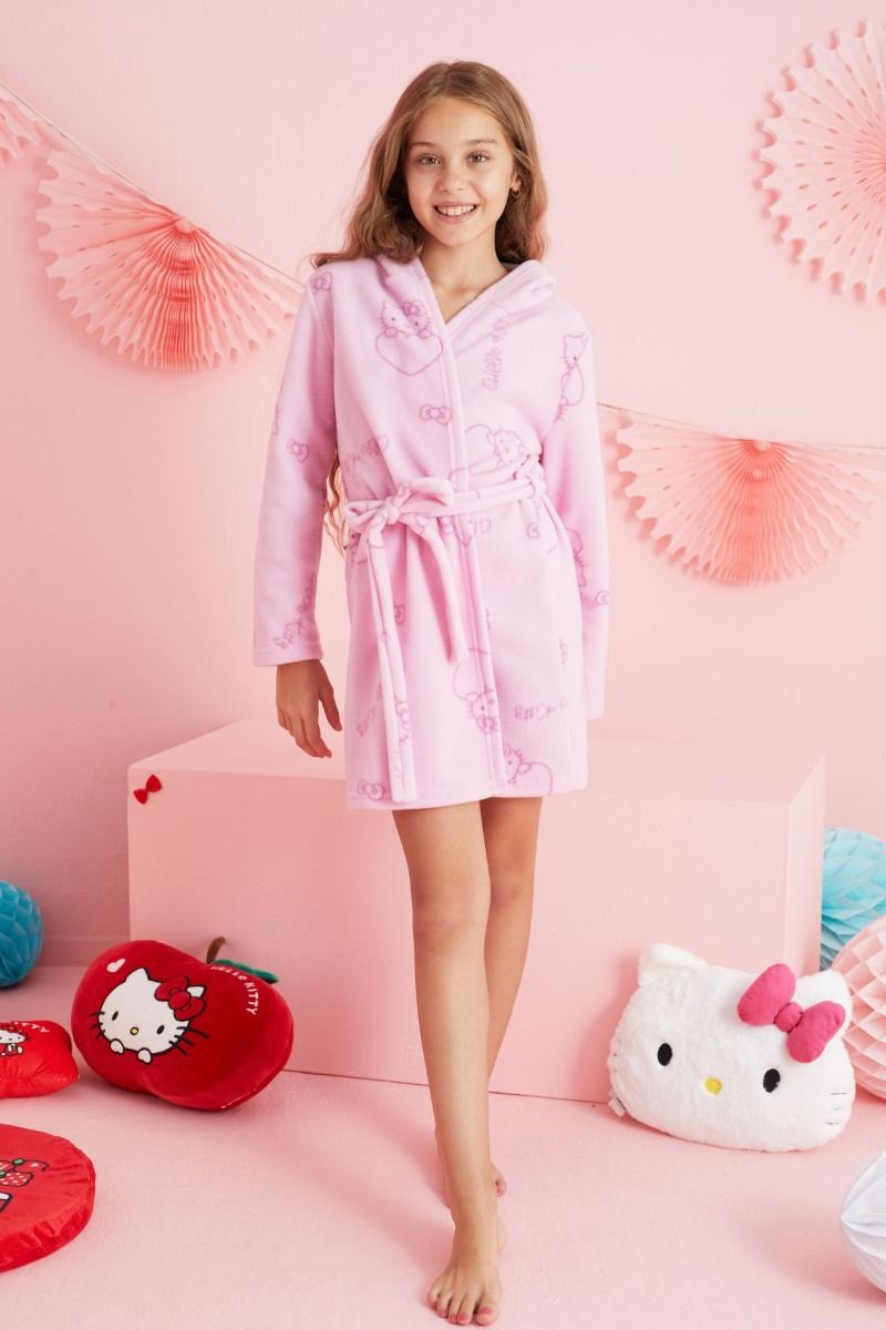 Ρόμπα Fleece Μαμά και Κόρη "siyah inci" HELLO KITTY