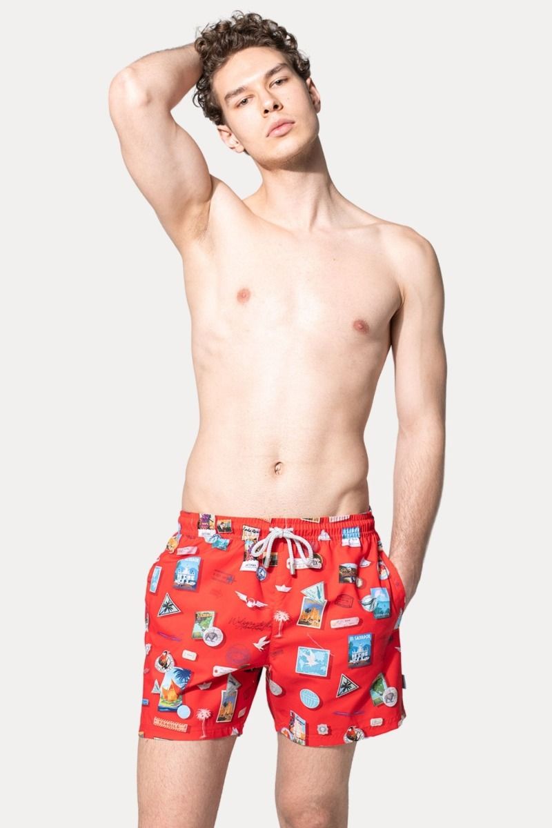 Ανδρικό Μαγιό John Frank TRAVEL RED