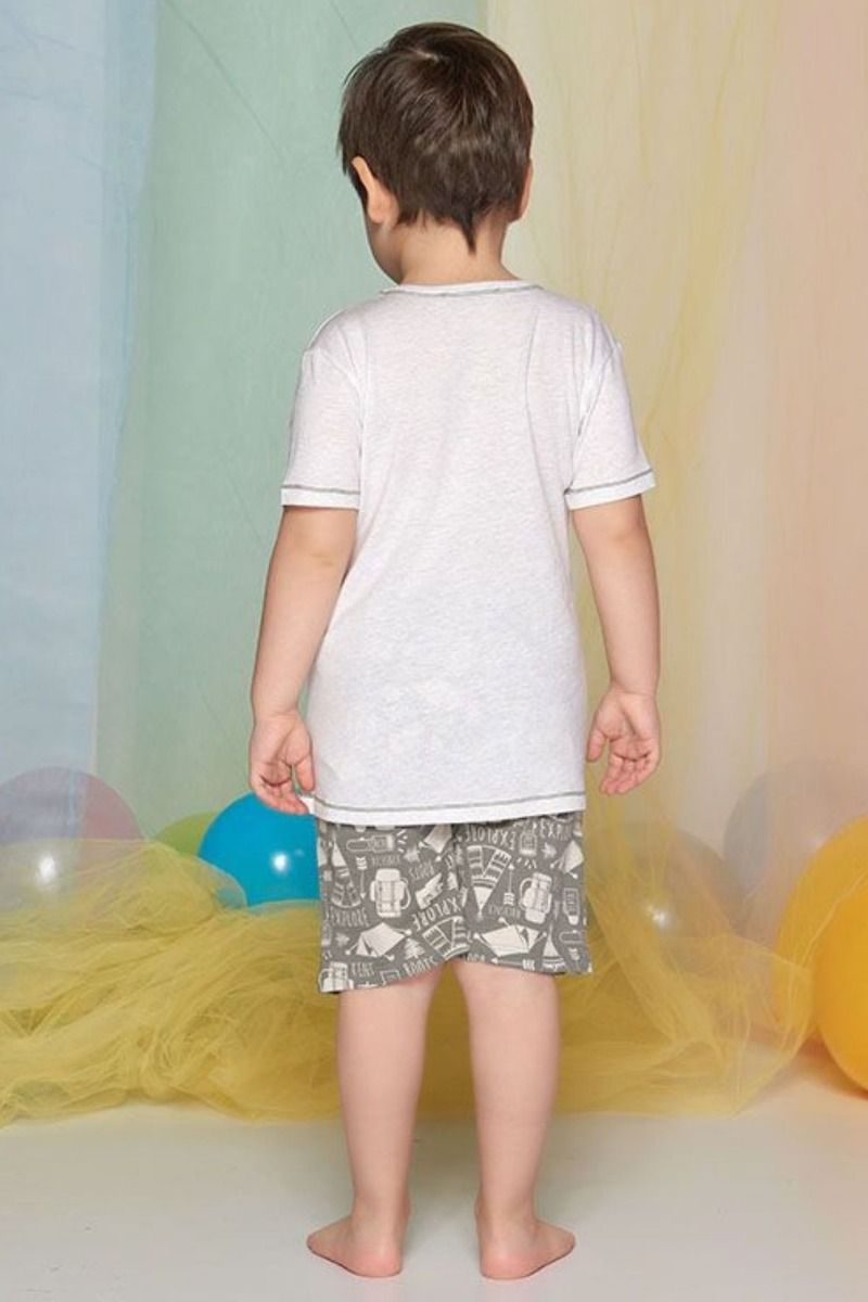 Καλοκαιρινή αγορίστικη παιδική πιτζάμα με κάμπινγκ βαμβακερή