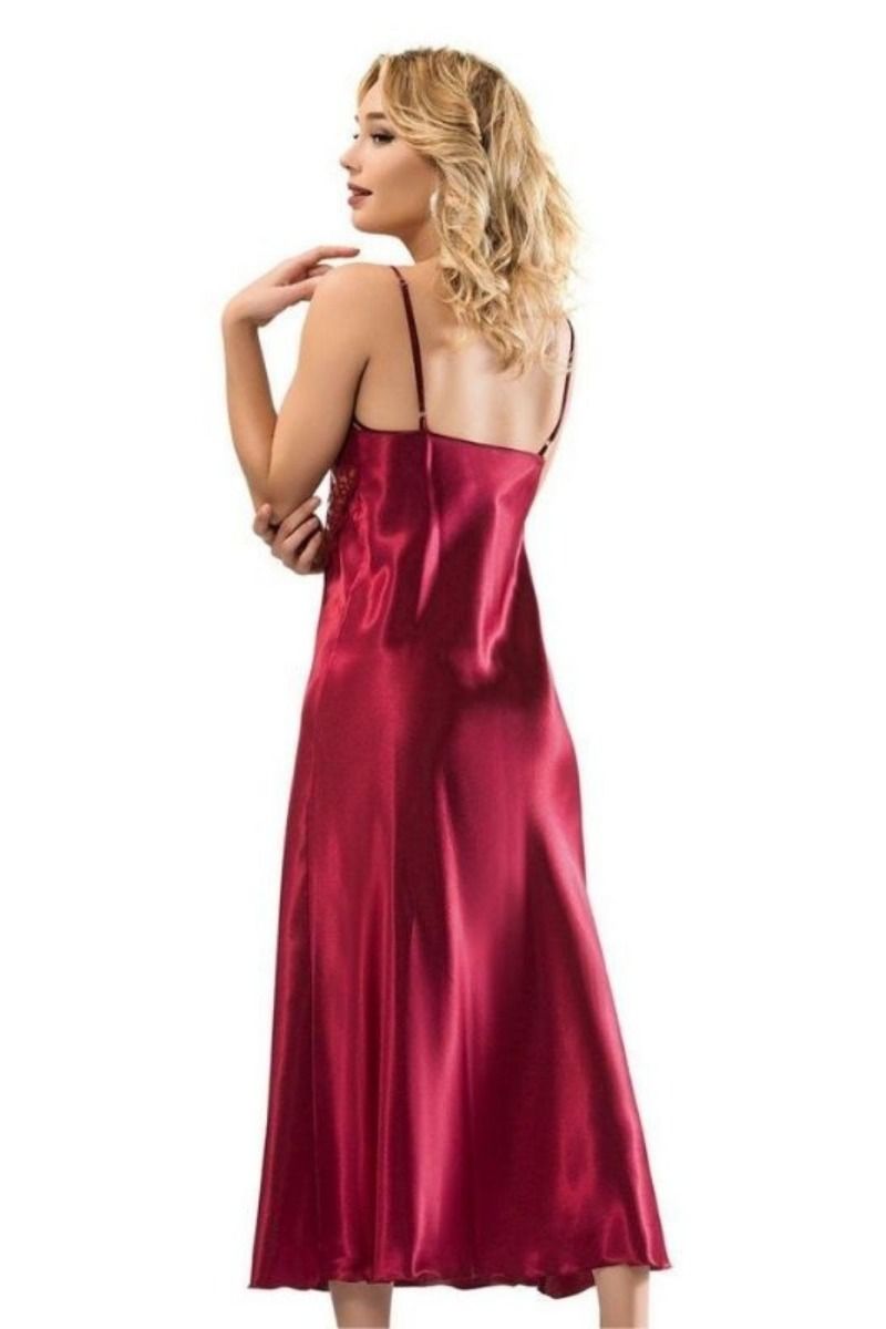 Σετ Μπορντό Maxi Νυχτικό Με Ρόμπα Moongirl TONIA