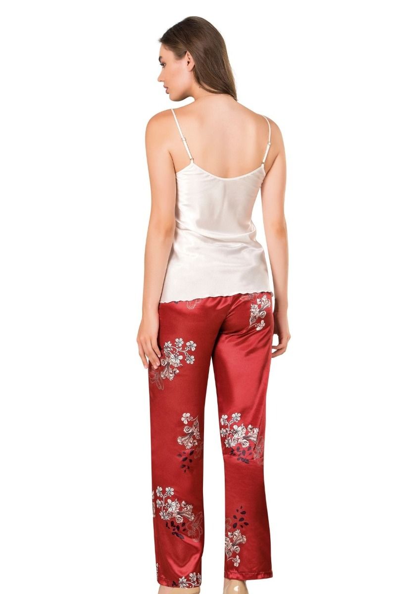 Γυναικεία σατέν πιτζάμα με ρόμπα Moongirl BLOSSOM φλοραλ σχεδιο