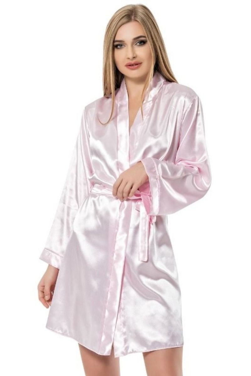 Γυναικεία Νυφική Ρόμπα σατεν μακρυμανικη με ζωνη και κεντημα
