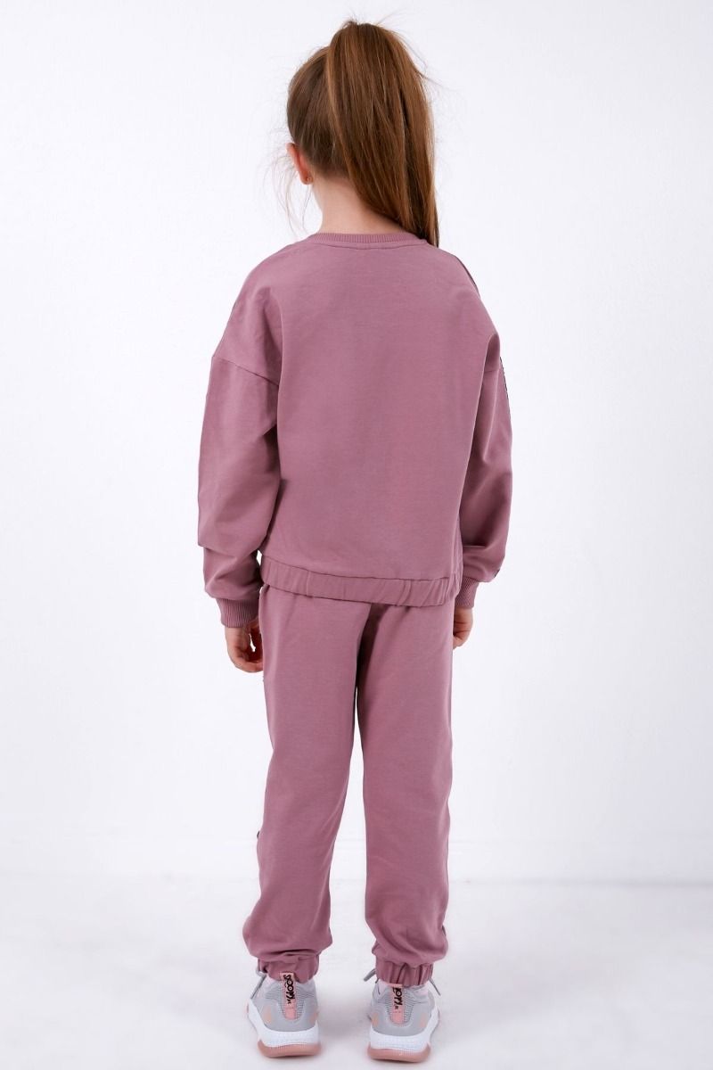 Παιδική κοριτσίστικη φόρμα βαμβακερό μονόχρωμη σάπιο μήλο