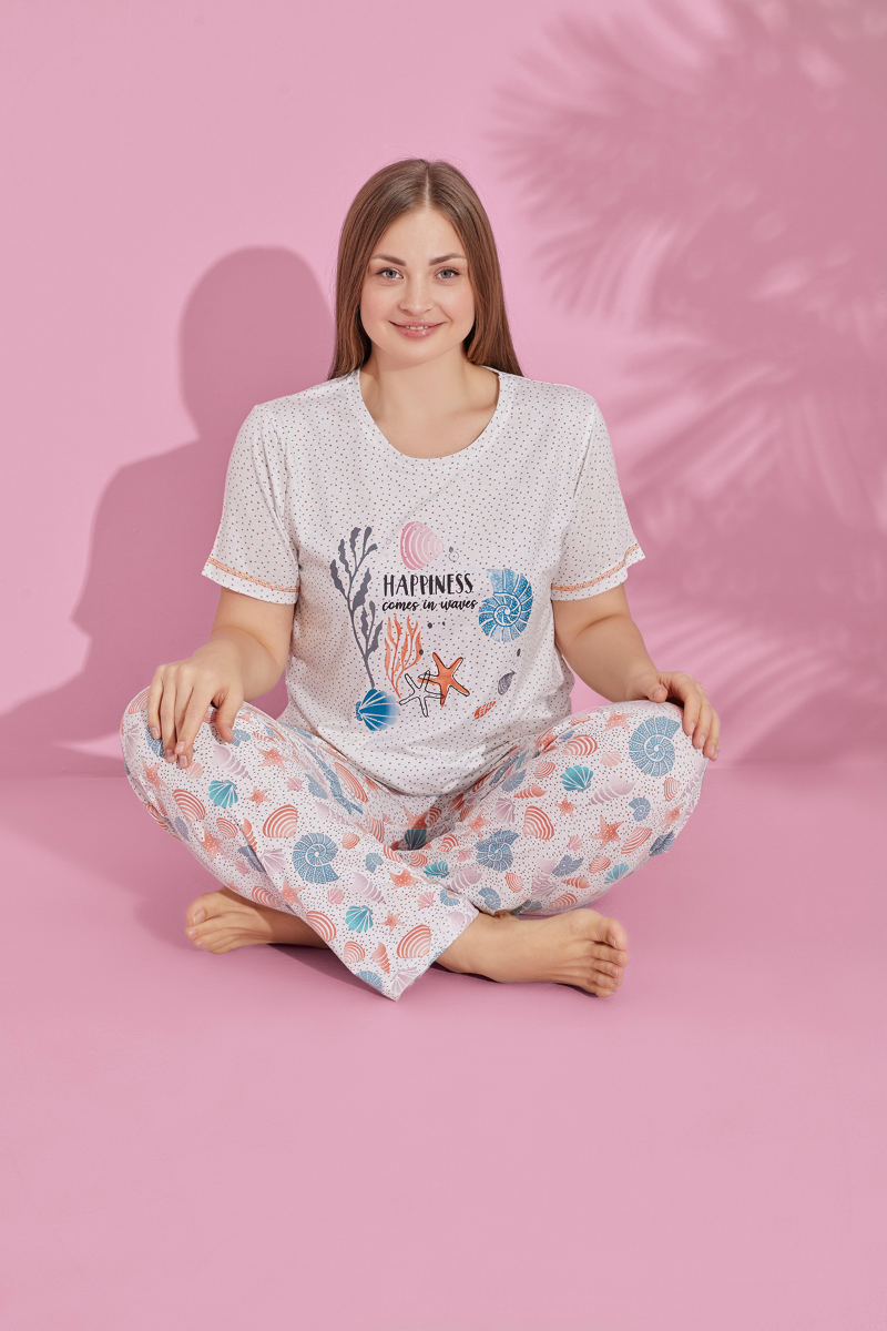 Πιτζάμα Plus Size PijaMood HAPPINESS