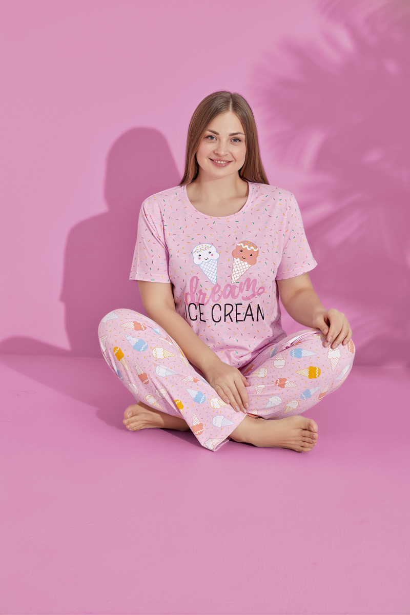 Πιτζάμα Plus Size PijaMood ICE CREAM