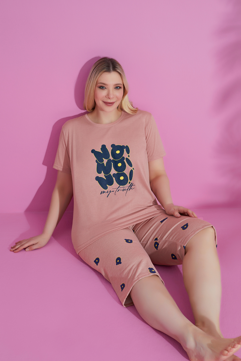 Πιτζάμα Plus Size Κάπρι PijaMood NO NO NO