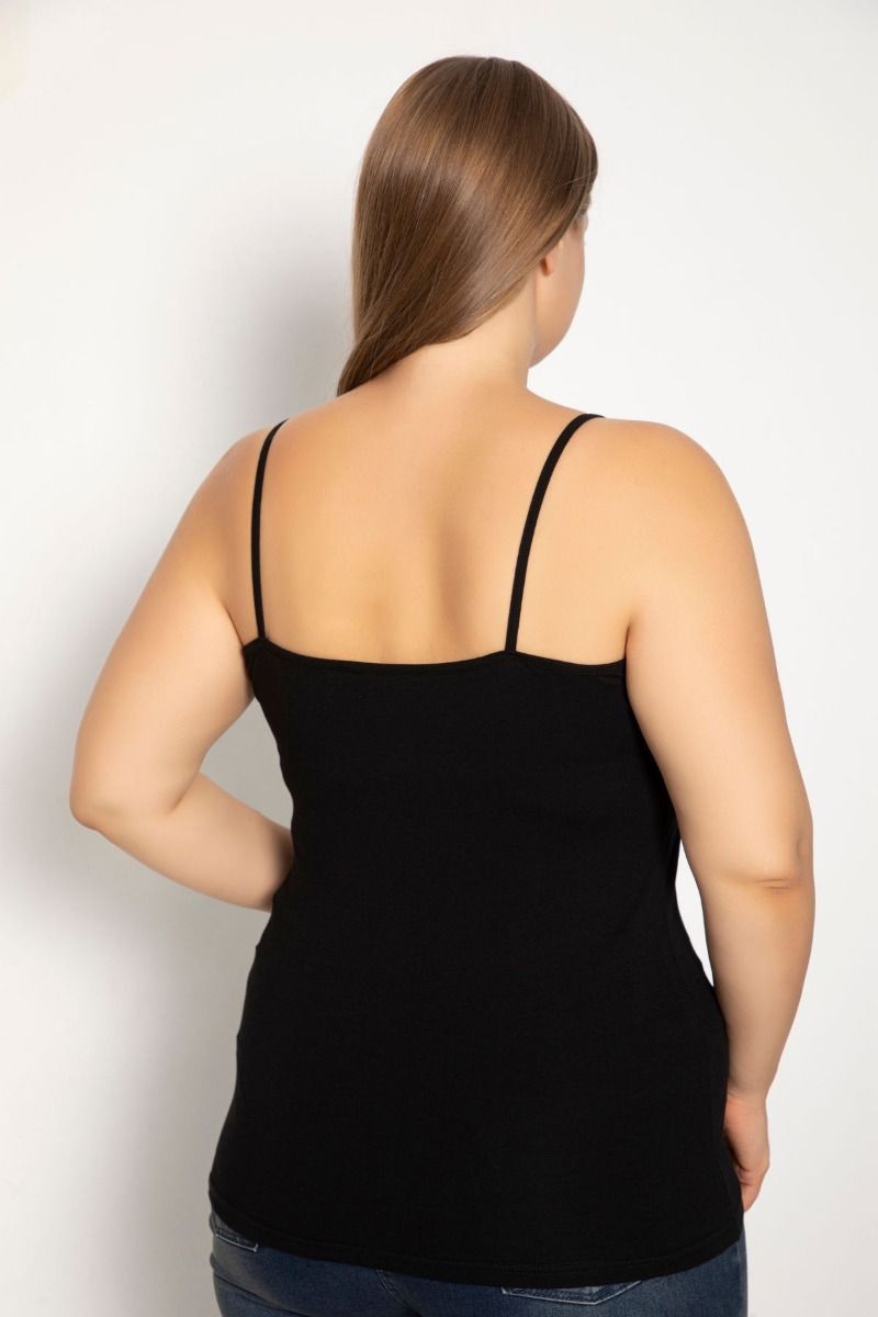 Γυναικείο Φανελάκι Plus Size siyah inci PAMELA