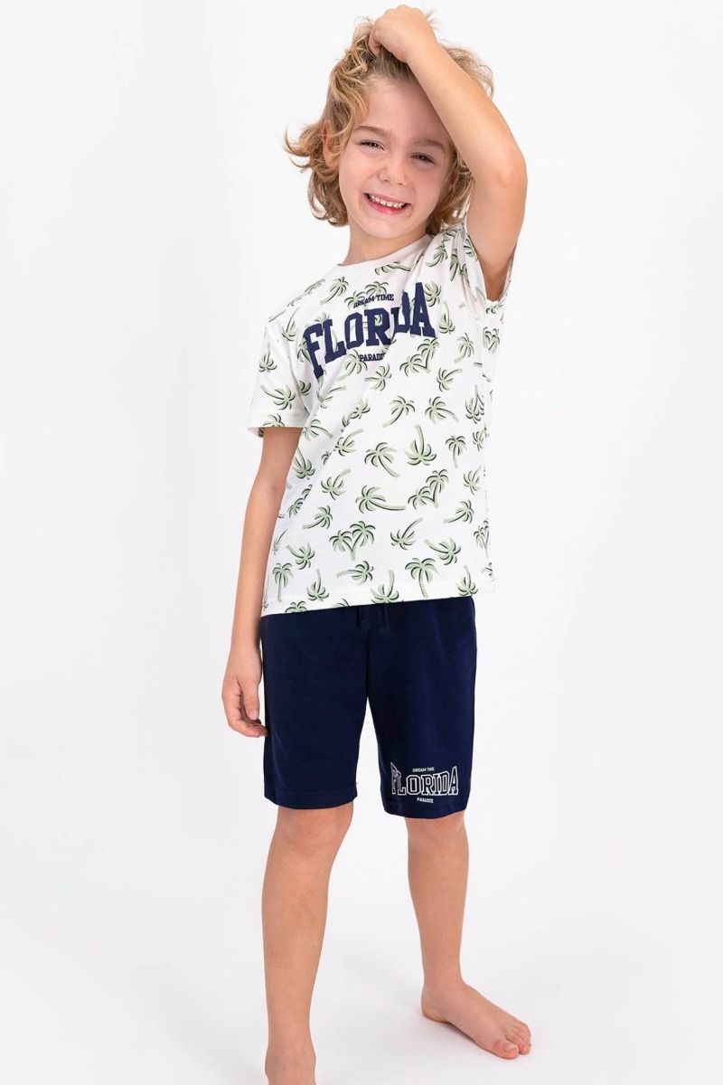 Καλοκαιρινή αγορίστικη παιδική πιτζάμα με σχέδιο Florida βαμβακερή