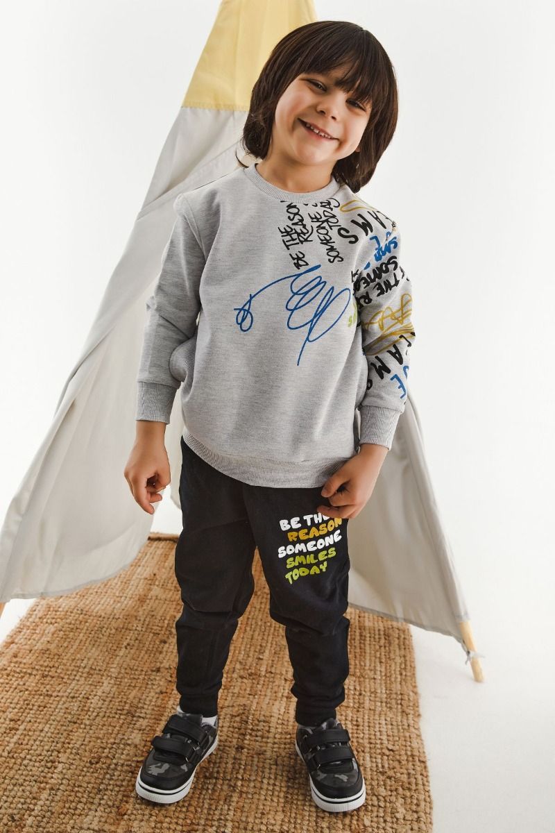 Παιδική φόρμα για αγόρι Roly Poly βαμβακερή χειμωνιάτικη πορτοκαλί