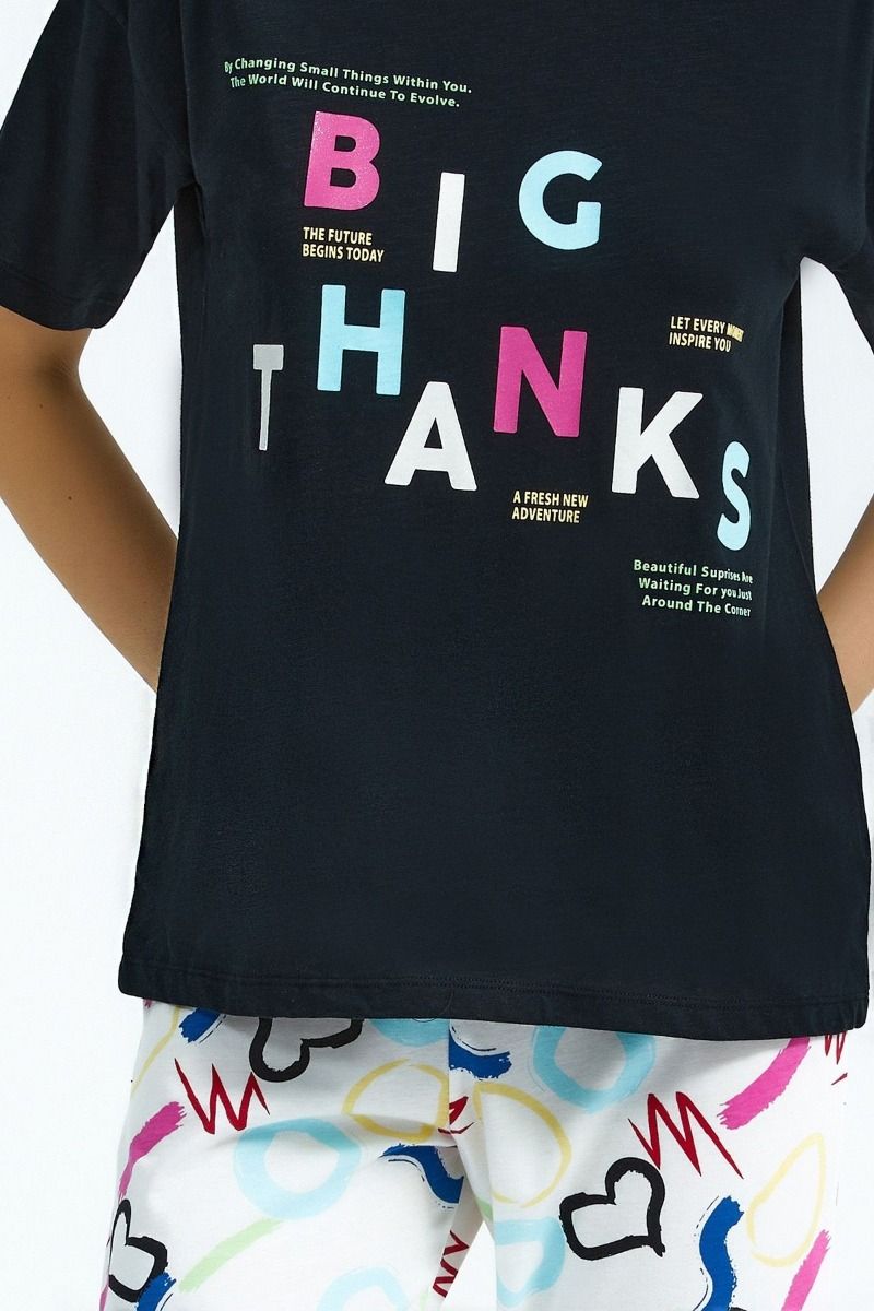 Πιτζάμα Μαμά και Κόρη "Roly Poly" BIG THANKS