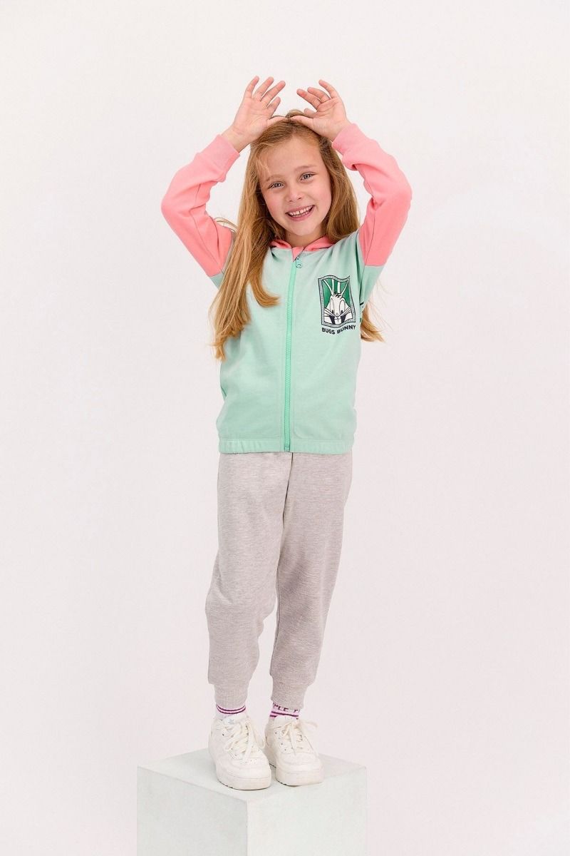 Παιδική φόρμα για κορίτσι χειμωνιάτικη με κουκούλα BUGS BUNNY