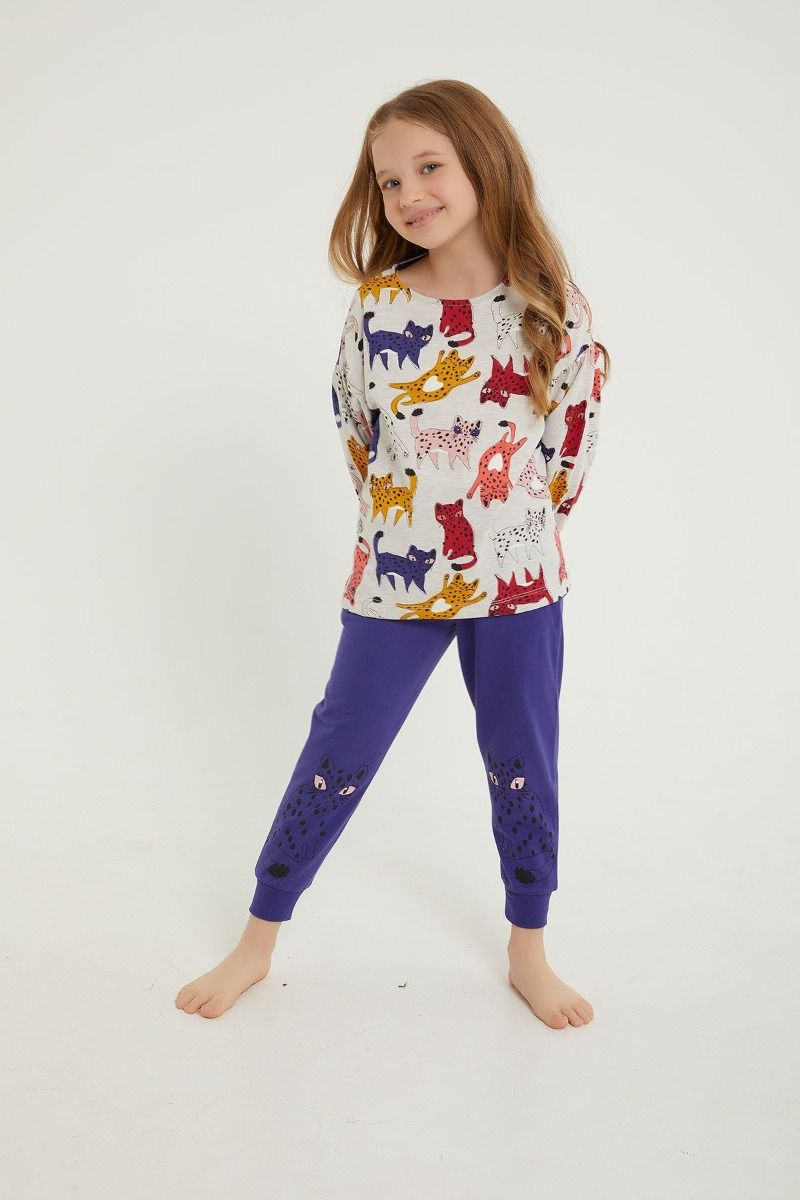 Χειμωνιάτικη παιδική κοριτσίστικη φόρμα με φαρδιά μανίκια βαμβακερή