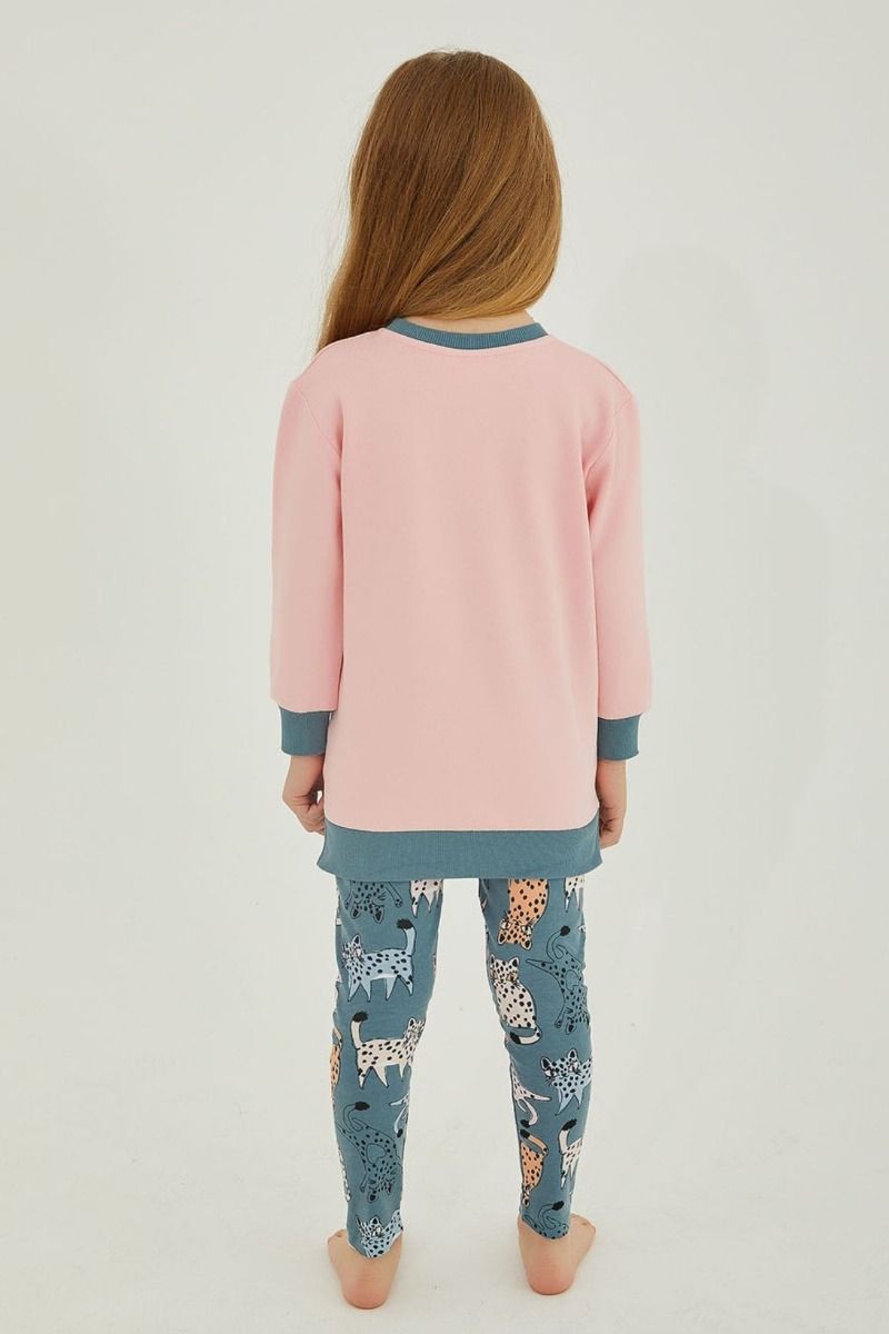 Παιδική κοριτσίστικη χειμωνιάτικη φόρμα ροζ γκρι γάτες