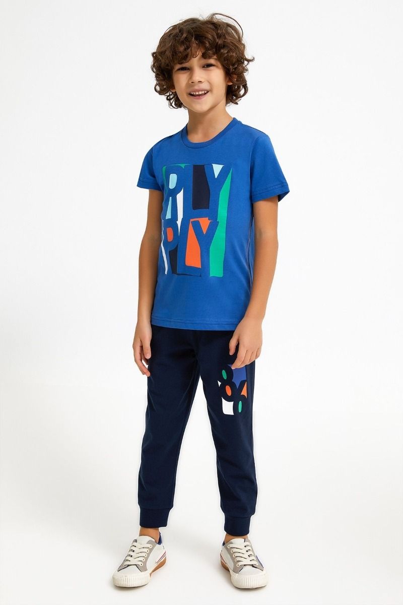 Παιδική φόρμα για αγόρι καλοκαιρινή βαμβακερή φιστικί