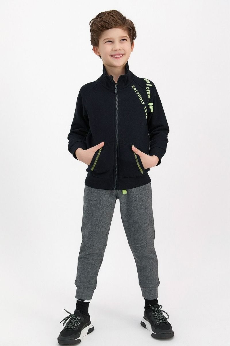 Παιδική φόρμα για αγόρι χειμωνιάτικη ζακέτα φερμουάρ γκρι