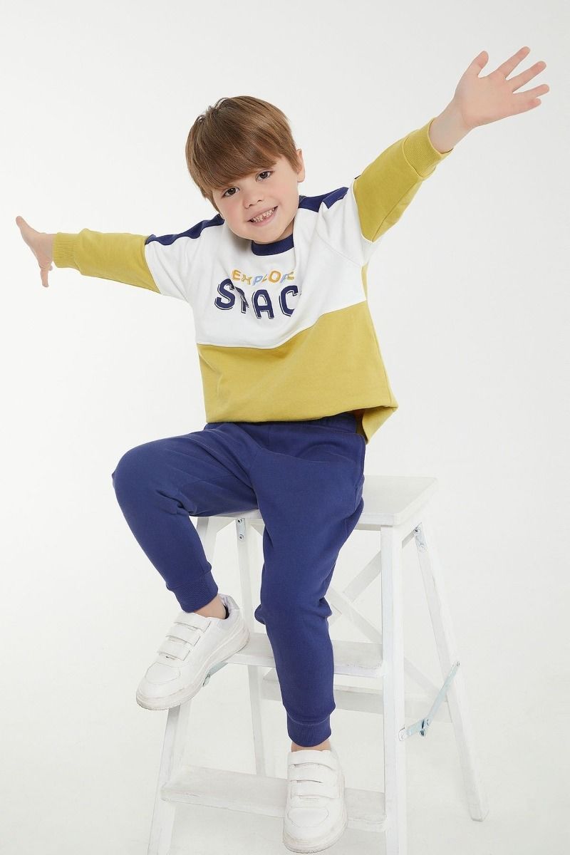 Παιδική φόρμα για αγόρι χειμωνιάτικη βαμβακερή τρίχρωμη