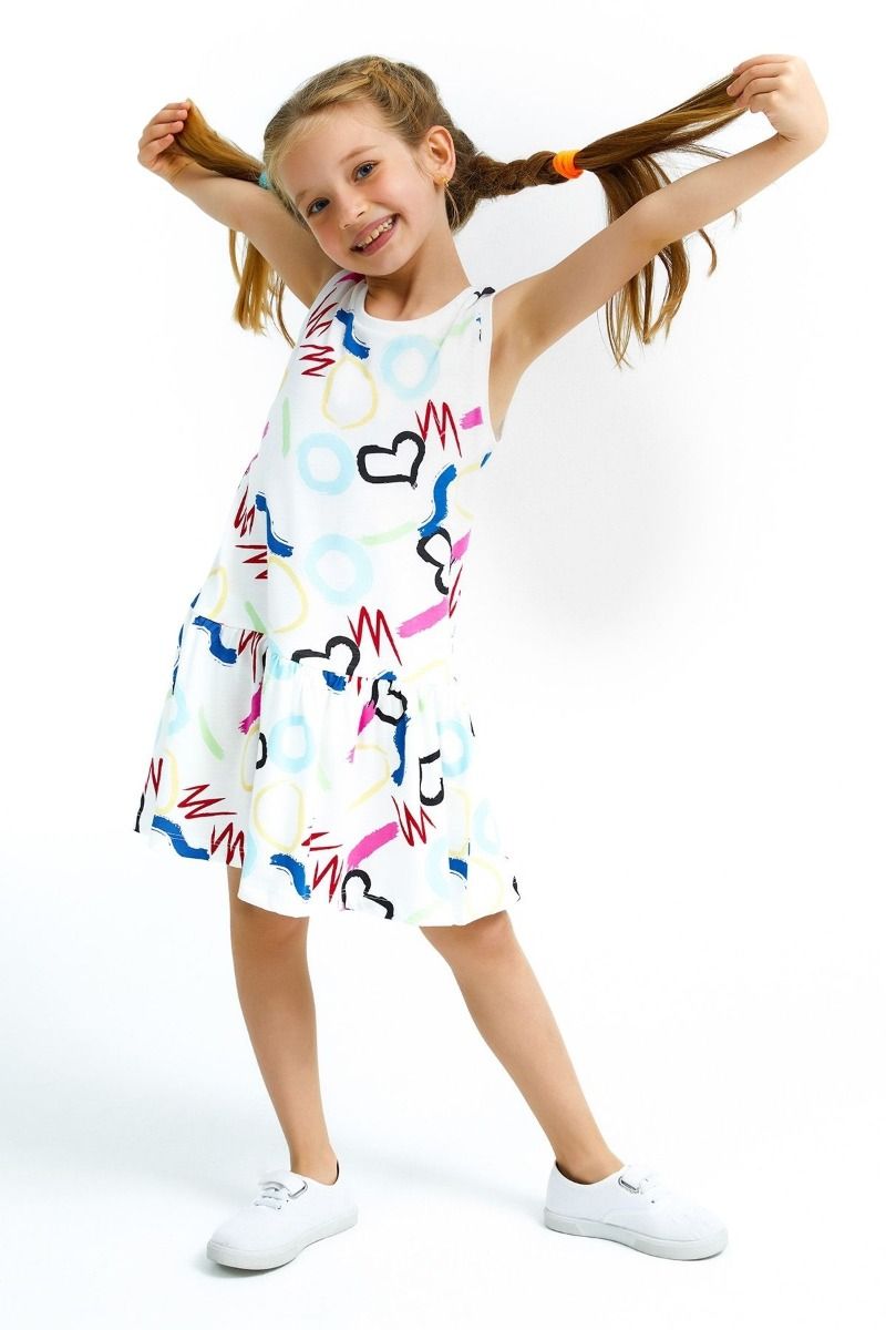 Κοριτσίστικο καλοκαιρινό αμάνικο φόρεμα με πολύχρωμα σχέδια