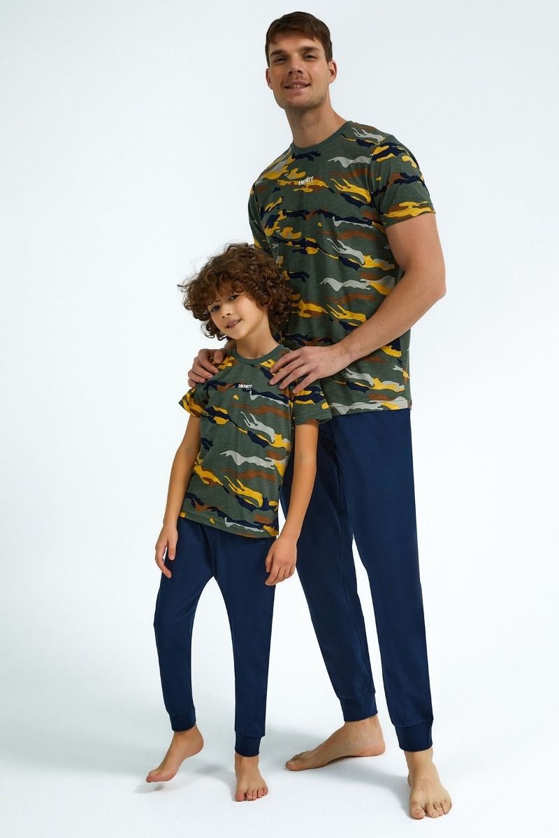 Καλοκαιρινή αγορίστικη παιδική πιτζάμα στρατιωτική βαμβακερή