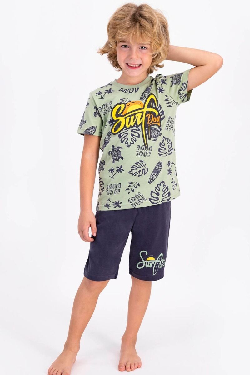 Καλοκαιρινή αγορίστικη παιδική πιτζάμα σχέδια από τη θάλασσα
