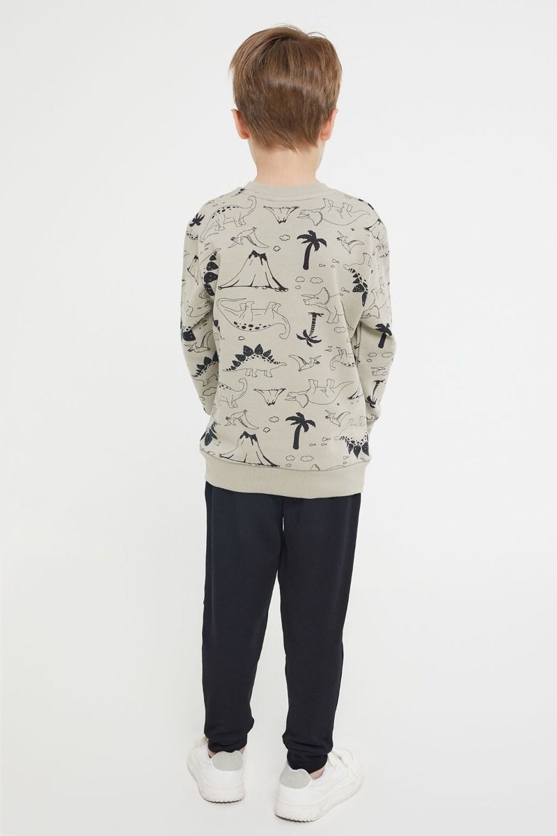 Παιδική φόρμα για αγόρι χειμωνιάτικη δεινόσαυρο βαμβακερή