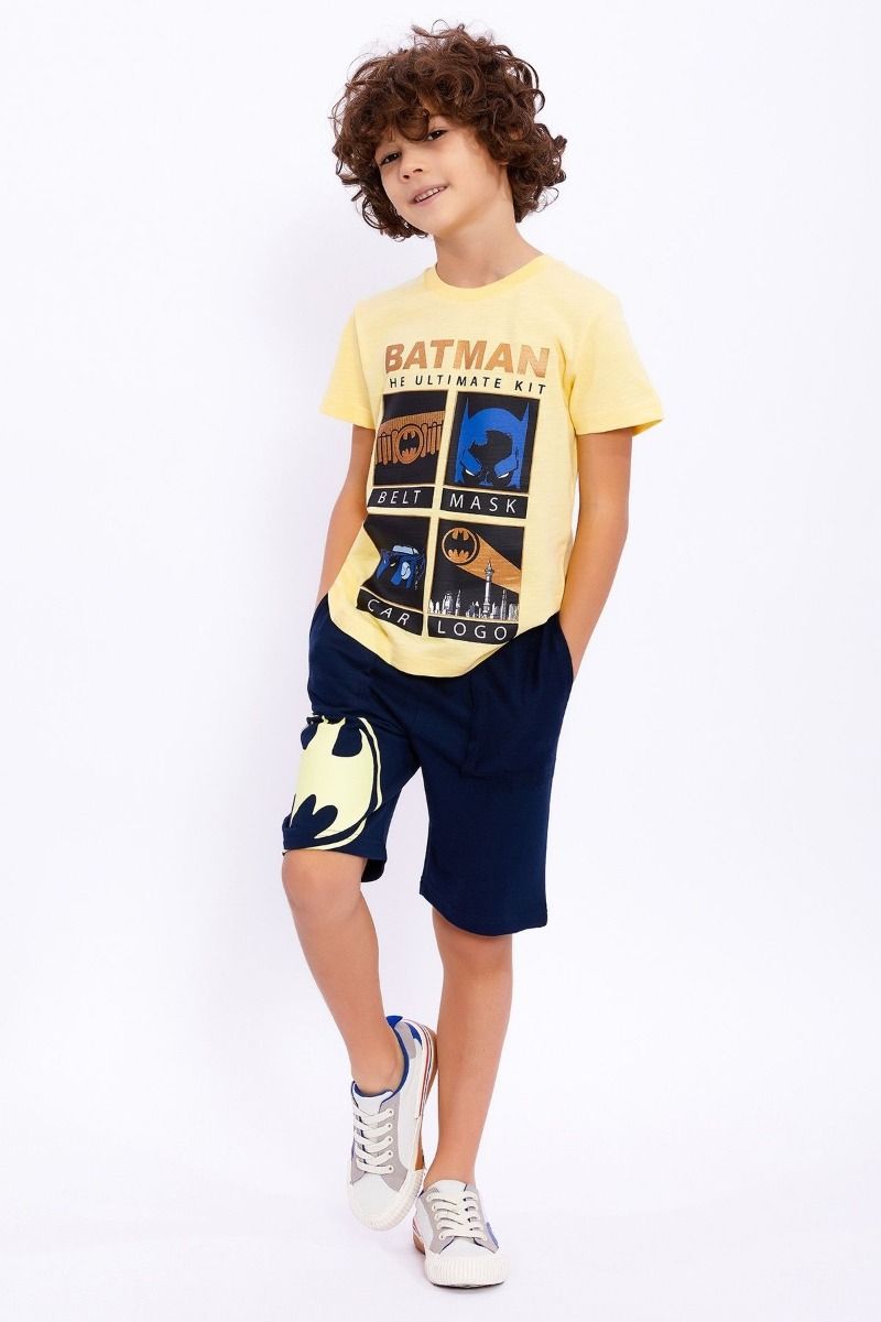 Παιδική φόρμα για αγόρι καλοκαιρινή βαμβακερή Batman μπλε