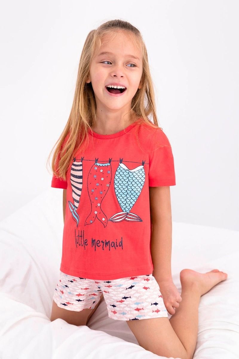 Καλοκαιρινή πιτζάμα γοργόνα μαμά και κόρη βαμβακερή