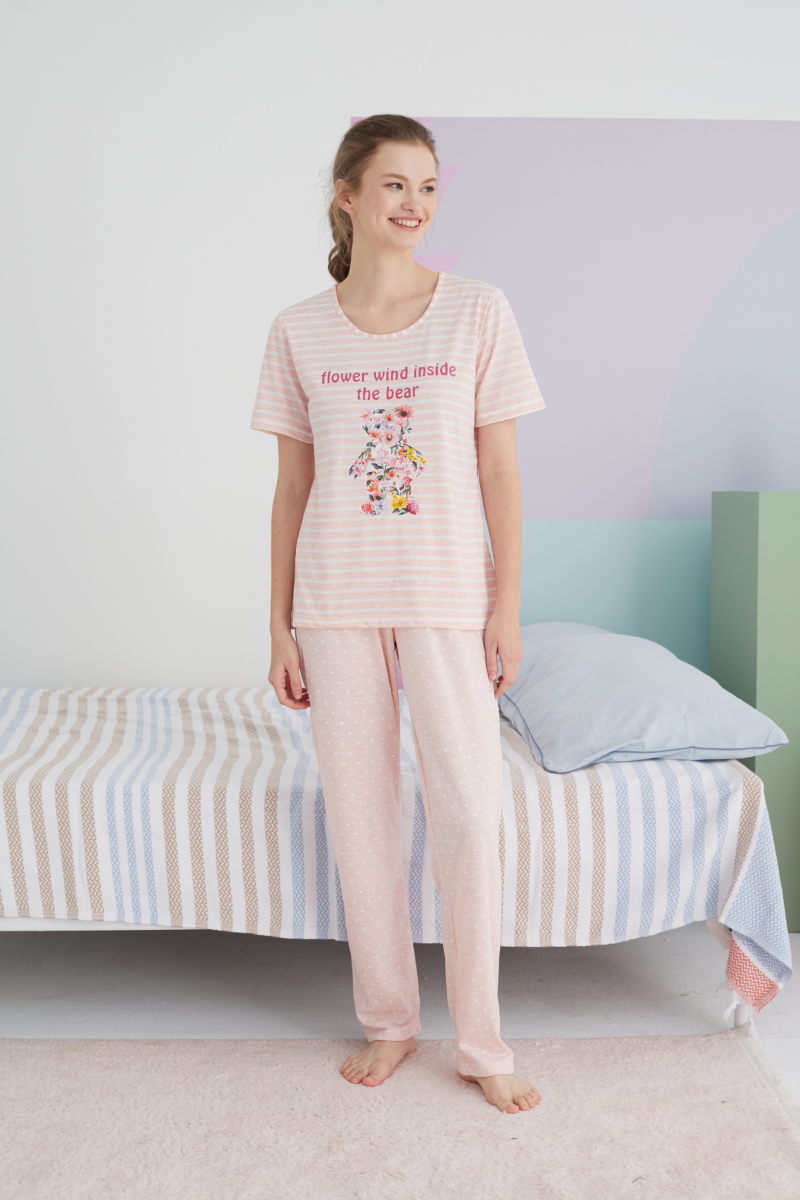 Πιτζάμα Μαμά και Κόρη "Sexen" FLOWERY BEAR