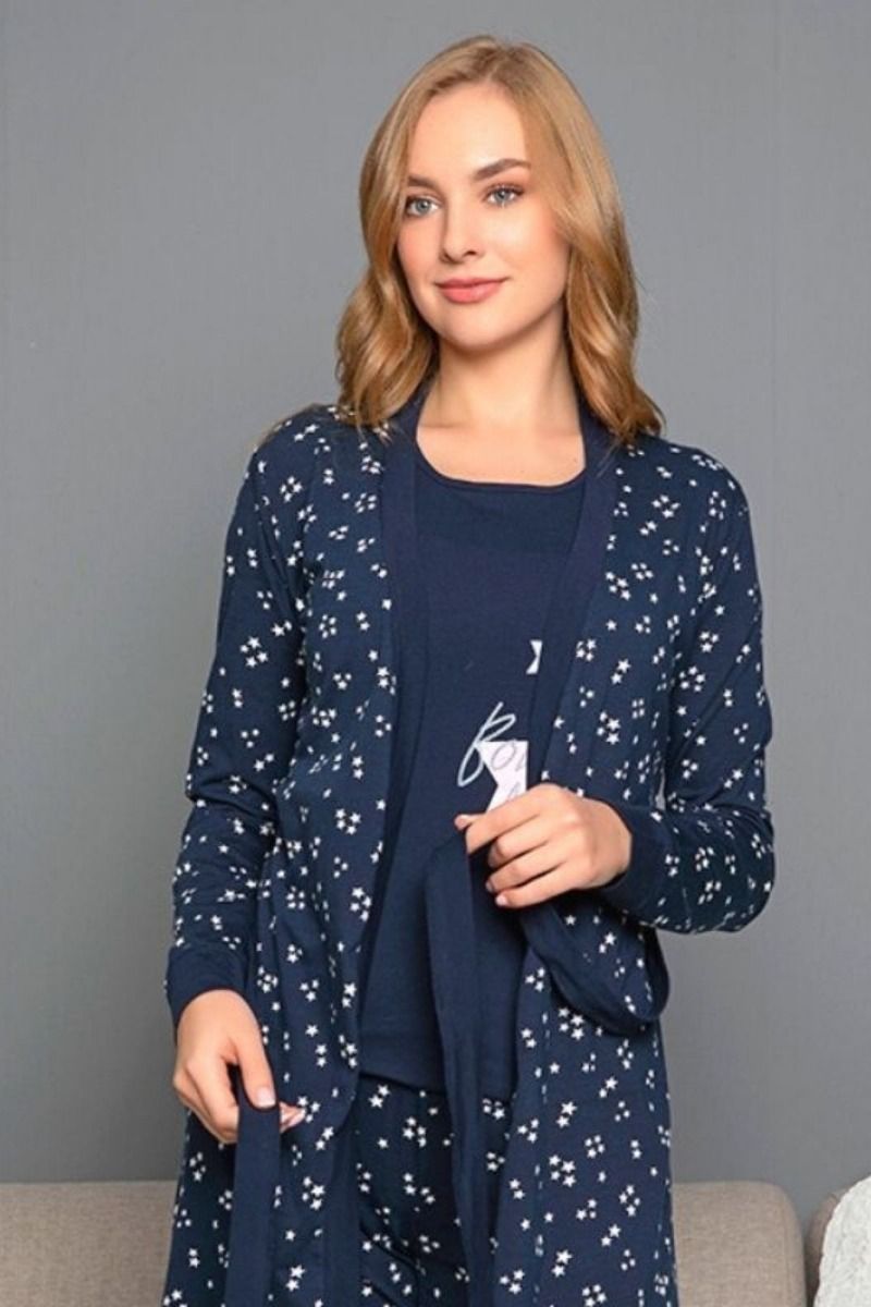 Γυναικεία Κοντομάνικη Πιτζάμα Με Ρόμπα Sexen STARS