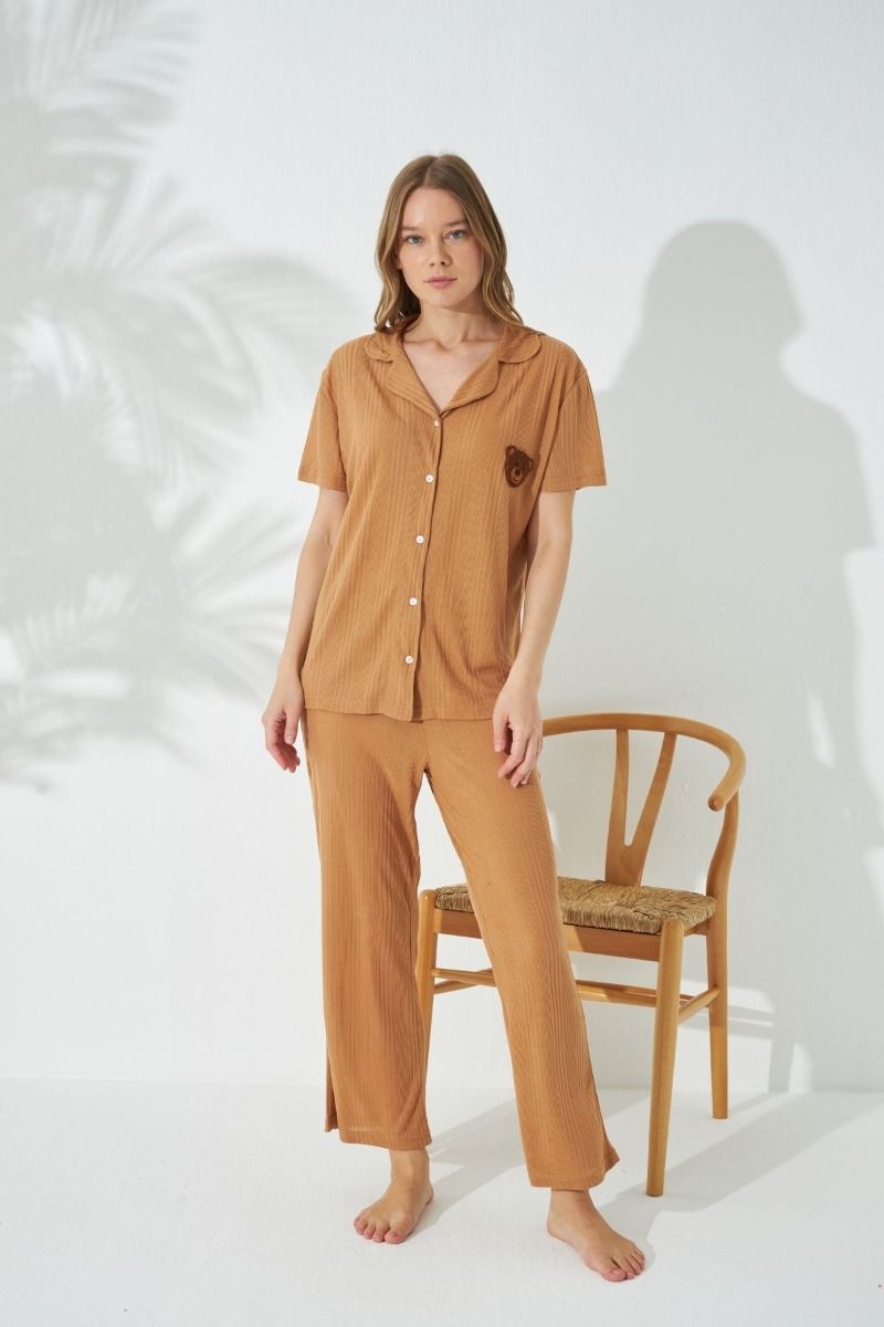 Γυναικεία πιτζάμα ριπ ύφασμα σκούρο μπλε βισκόζη