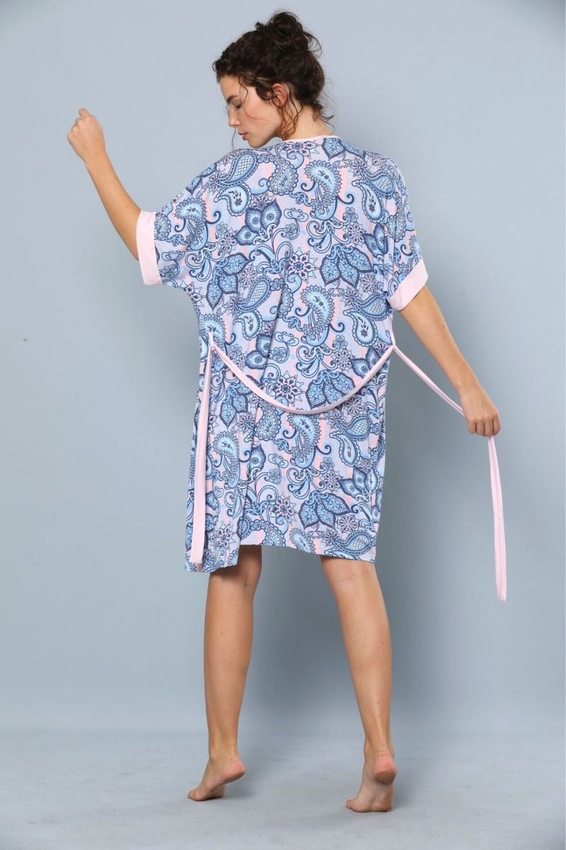 Γυναικείο Σετ Νυχτικό Με Ρόμπα siyah inci ISABELLA