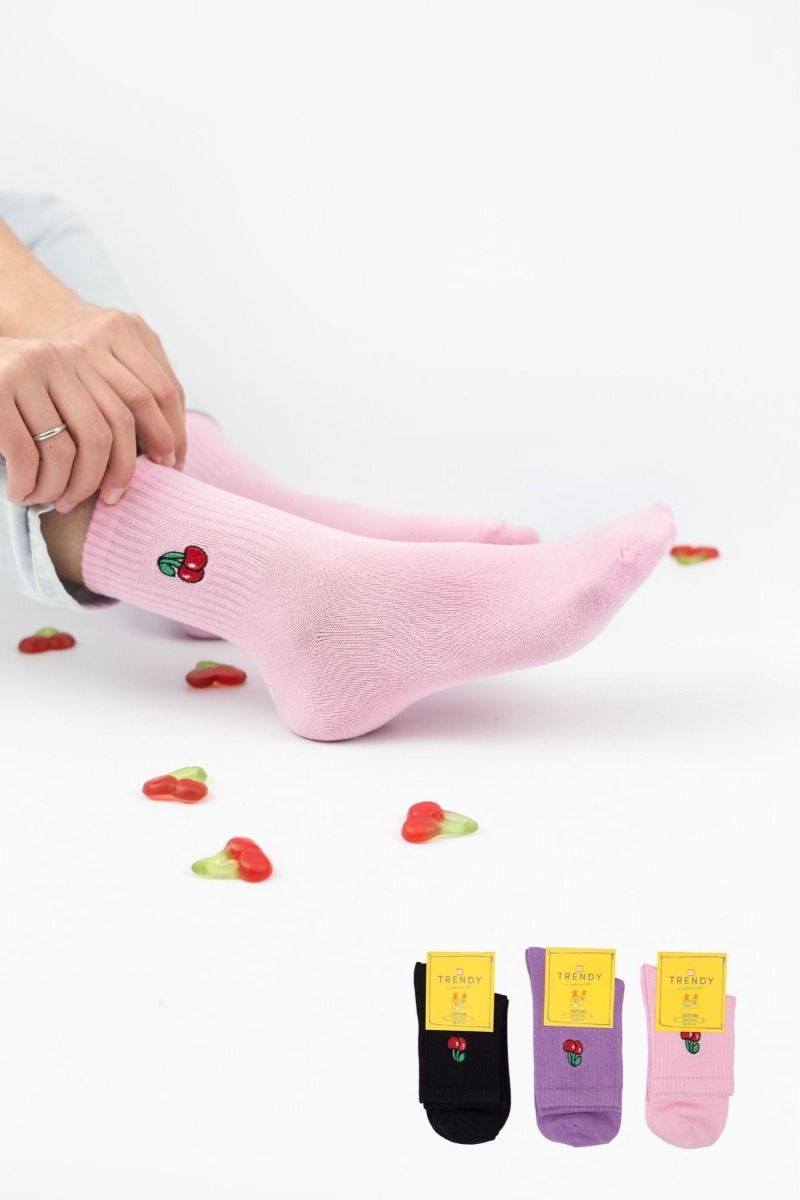 Γυναικείες Ημίκοντες Κάλτσες Trendy CHERRIES III 3 ζευγάρια
