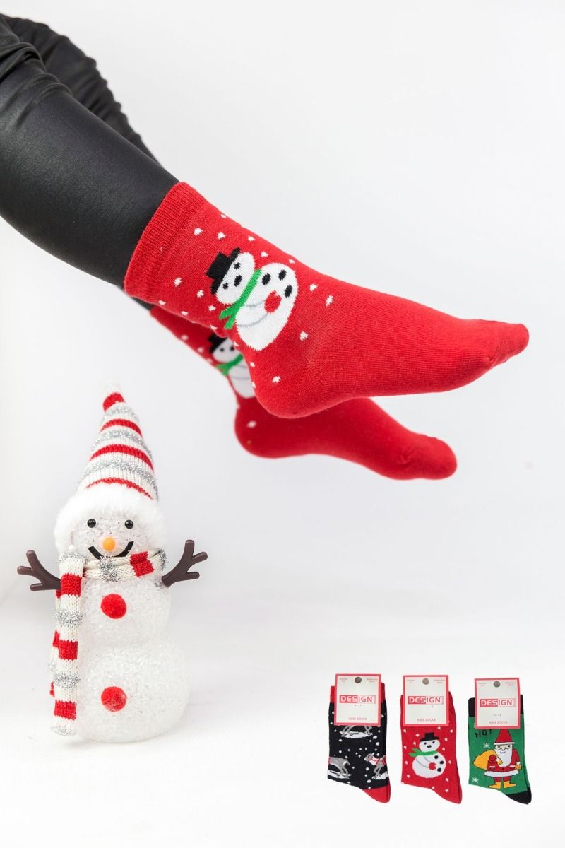 Παιδικές χριστουγεννιάτικες κάλτσες unisex Design CHRISTMAS II 3 ζευγάρια