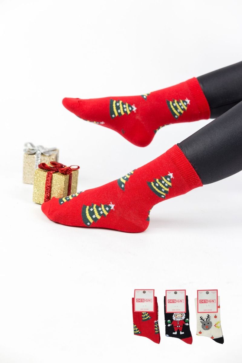 Παιδικές χριστουγεννιάτικες κάλτσες unisex Design CHRISTMAS III 3 ζευγάρια