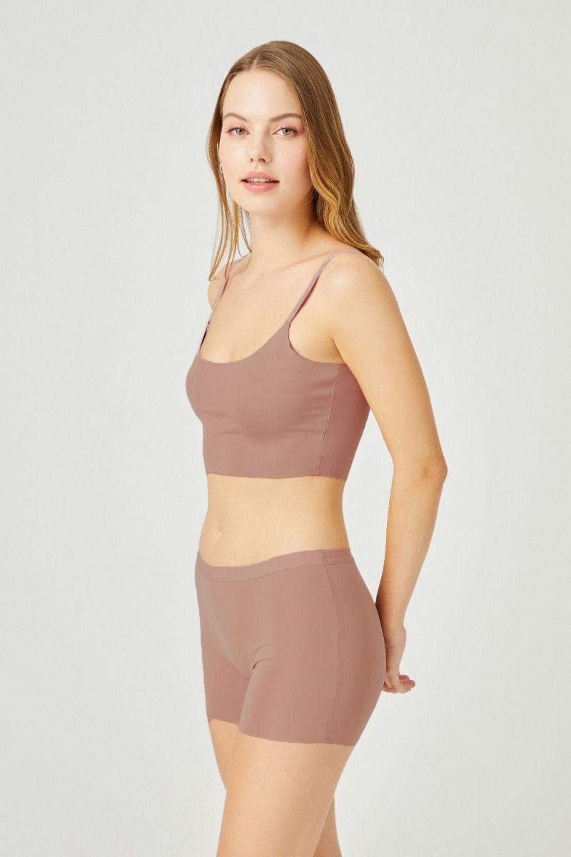 Γυναικεία Boxer Εσώρουχα Laser Cut 3 Τεμάχια σε καφέ αποχρώσεις