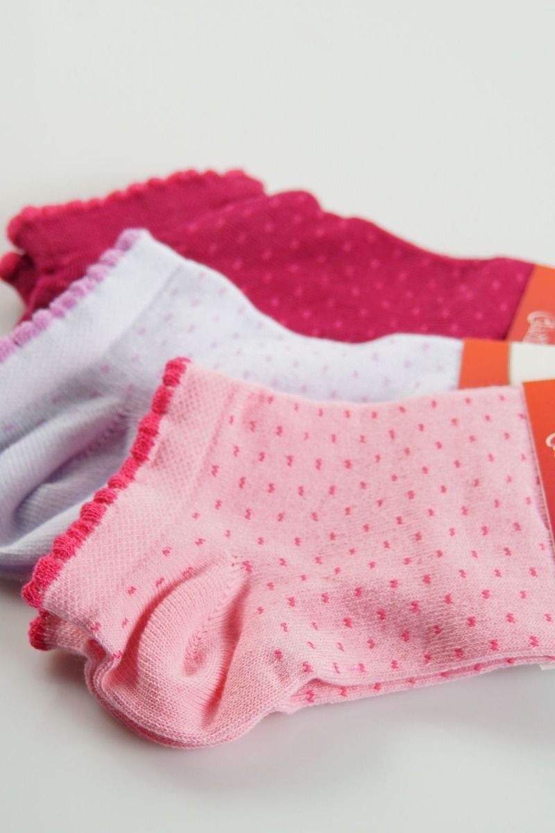 Κοριτσίστικες Παιδικές κάλτσες 3 ζευγάρια με μίνι πουά