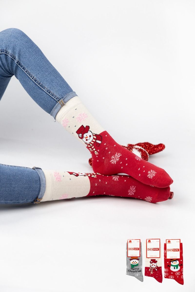 Γυναικείες Κάλτσες "Design" SNOWMAN 3 ζευγάρια
